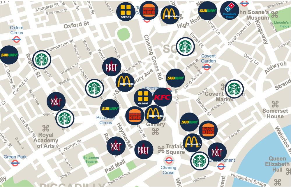 Fast Food Outlets Location Indicator 
